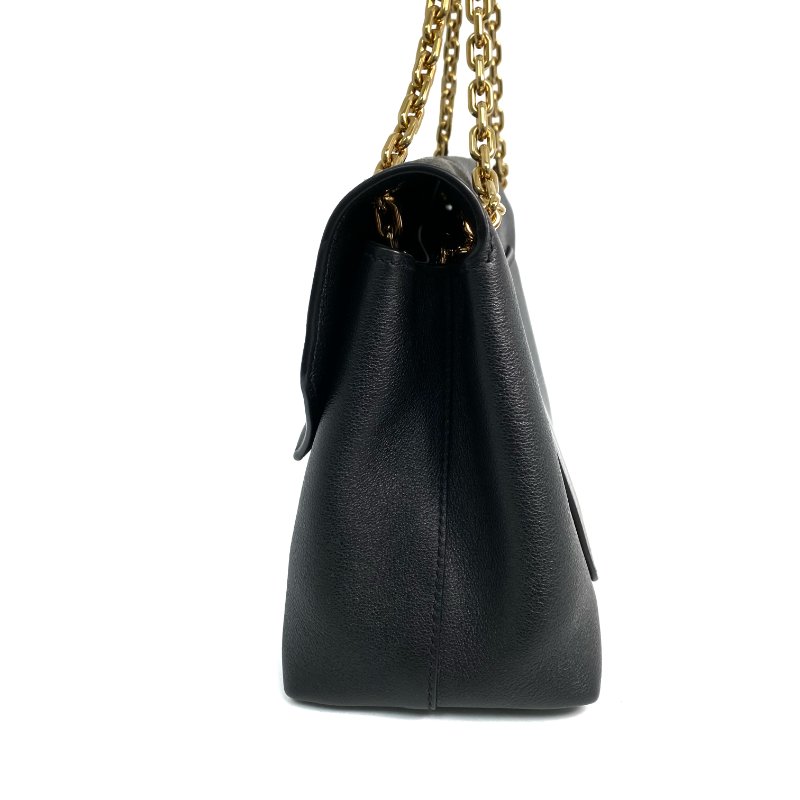 △ Prada 普拉達 Black Calfskin Medium Doux Chain Shoulder Bag 黑色小牛皮鎖鏈肩背袋 - 267000719-2