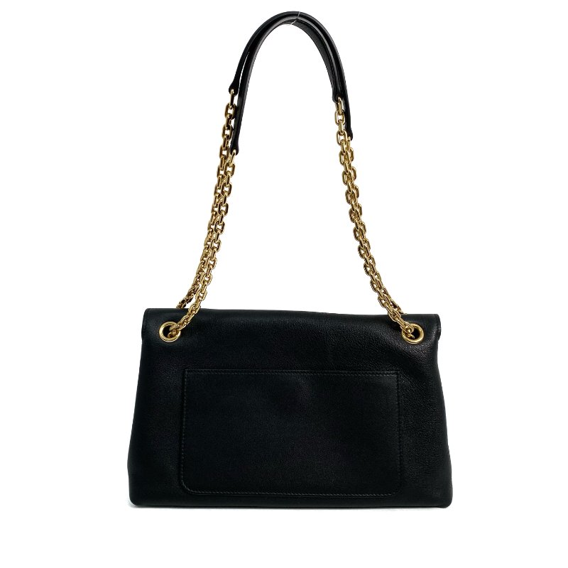 △ Prada 普拉達 Black Calfskin Medium Doux Chain Shoulder Bag 黑色小牛皮鎖鏈肩背袋 - 267000719-3