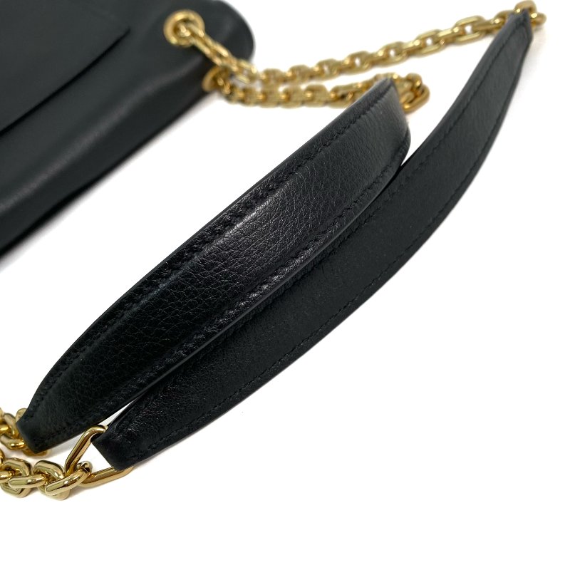 △ Prada 普拉達 Black Calfskin Medium Doux Chain Shoulder Bag 黑色小牛皮鎖鏈肩背袋 - 267000719-11