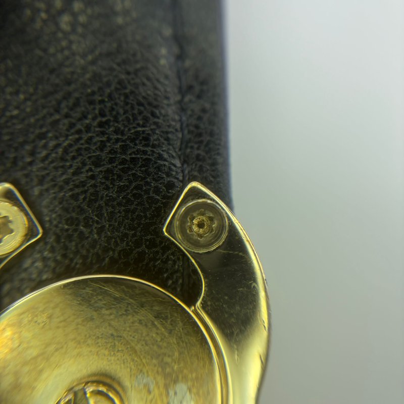 Chanel 握把 WOC 黑金羊皮包-23