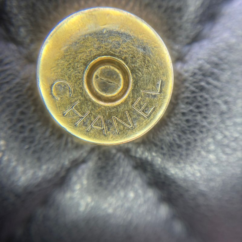 Chanel 握把 WOC 黑金羊皮包-24