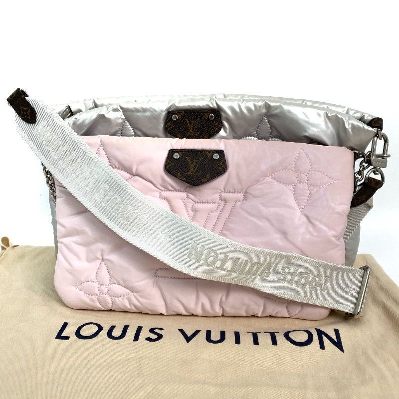 △ Louis Vuitton 路易威登 Pink And Silver Nylon Monogram Maxi Multi Pochette Accessoires Shoulder Bag M21056 粉紅色和銀色尼龍經典老花肩背袋 - 267000241-0