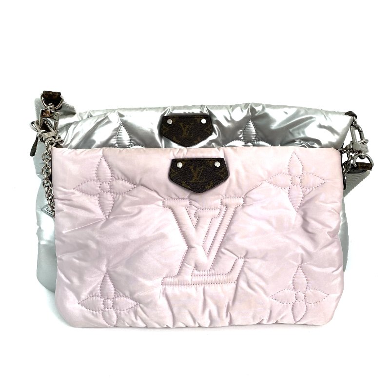 △ Louis Vuitton 路易威登 Pink And Silver Nylon Monogram Maxi Multi Pochette Accessoires Shoulder Bag M21056 粉紅色和銀色尼龍經典老花肩背袋 - 267000241-1