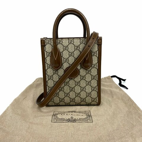 ☆ Gucci 古馳 Brown Beige Coated Canvas GG Monogram 2 Way Bag 啡色米色塗層帆布GG經典花紋兩用袋 - 267000498