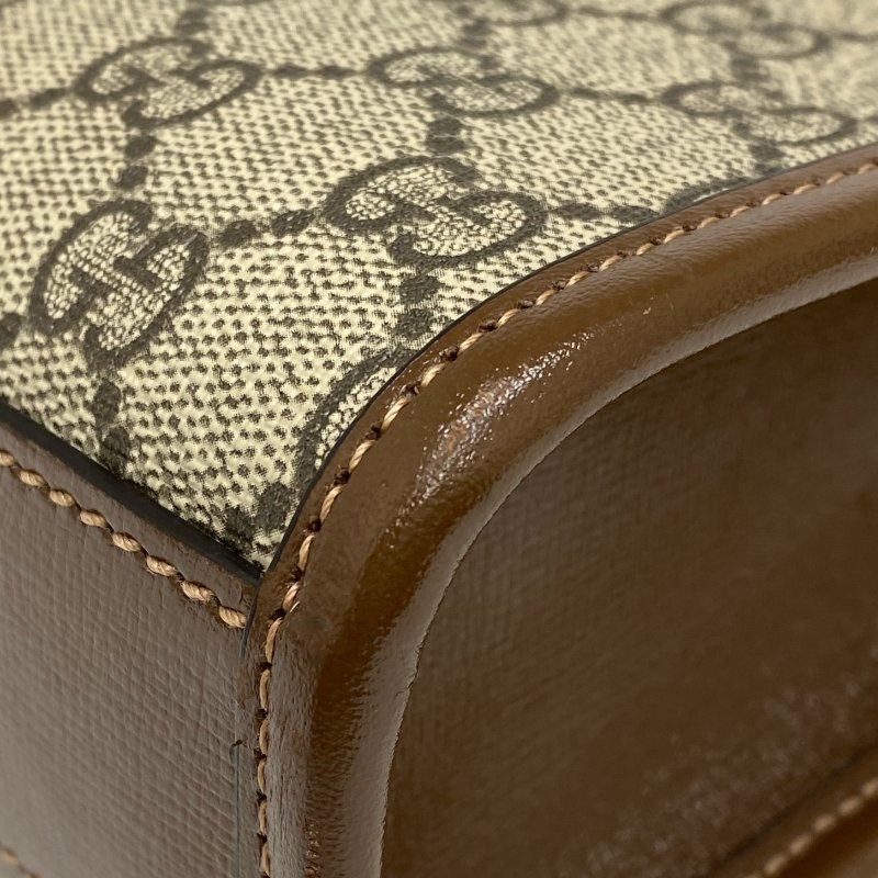 ☆ Gucci 古馳 Brown Beige Coated Canvas GG Monogram 2 Way Bag 啡色米色塗層帆布GG經典花紋兩用袋 - 267000498-10