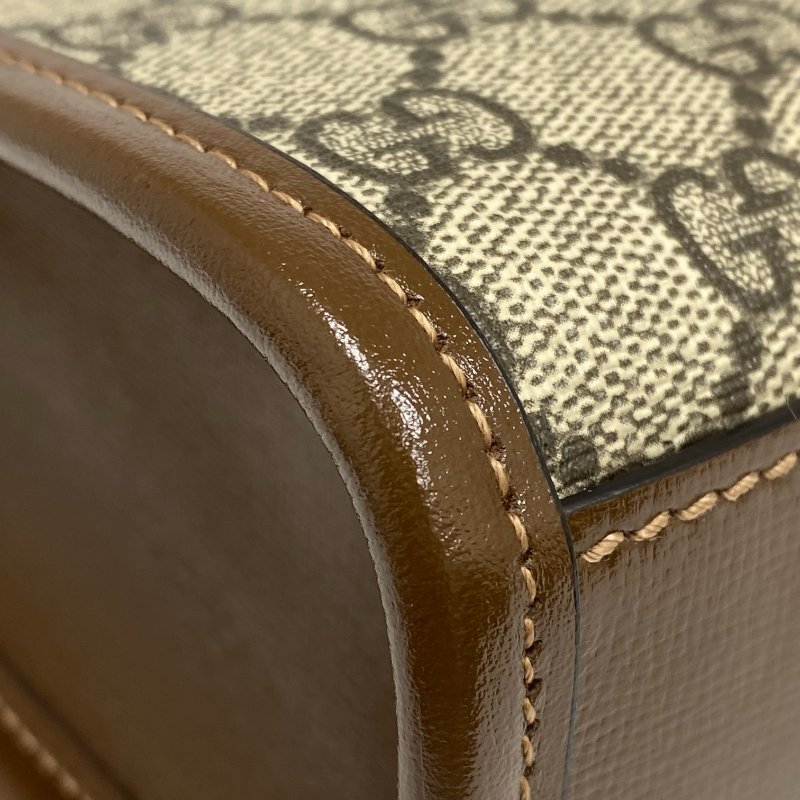 ☆ Gucci 古馳 Brown Beige Coated Canvas GG Monogram 2 Way Bag 啡色米色塗層帆布GG經典花紋兩用袋 - 267000498-11