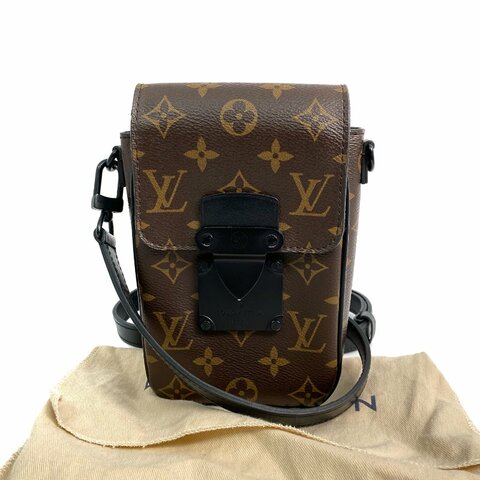 △ Louis Vuitton 路易威登 Brown Coated Canvas Monogram S-Lock Vertical Shoulder Bag M81522 啡色塗層帆布經典老花肩背袋 - 267000548