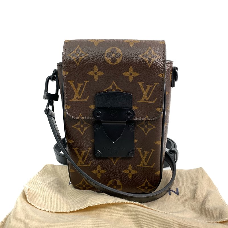 △ Louis Vuitton 路易威登 Brown Coated Canvas Monogram S-Lock Vertical Shoulder Bag M81522 啡色塗層帆布經典老花肩背袋 - 267000548-0