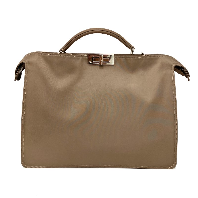 ☆ Fendi 芬迪 Beige Nylon Peekaboo 2 Way Bag 淺啡色尼龍兩用袋 - 267000404-1