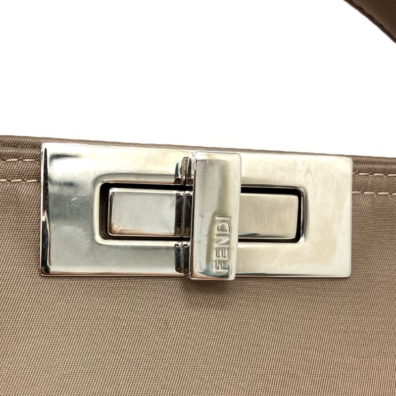 ☆ Fendi 芬迪 Beige Nylon Peekaboo 2 Way Bag 淺啡色尼龍兩用袋 - 267000404-2