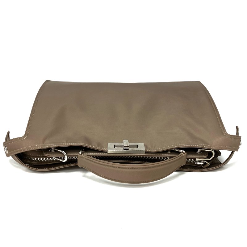 ☆ Fendi 芬迪 Beige Nylon Peekaboo 2 Way Bag 淺啡色尼龍兩用袋 - 267000404-8