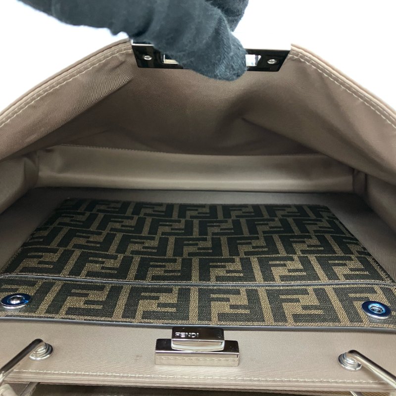 ☆ Fendi 芬迪 Beige Nylon Peekaboo 2 Way Bag 淺啡色尼龍兩用袋 - 267000404-17