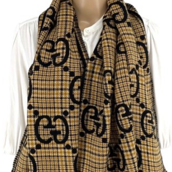 GUCCI 100%羊毛圍巾192*49-1