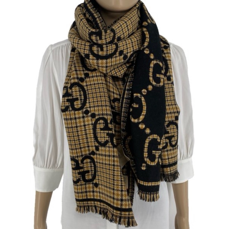 GUCCI 100%羊毛圍巾192*49-2