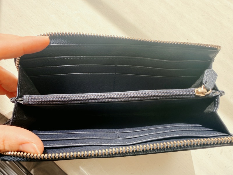 Vivienne Westwood 經典土星🪐靛色牛皮革 長夾-4