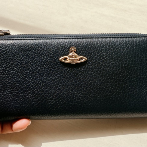 Vivienne Westwood 經典土星🪐靛色牛皮革 長夾-8