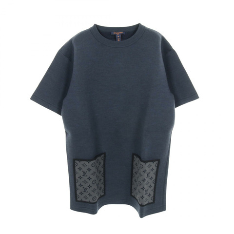 路易威登 Monogram Pocket 洋裝 RW241WW 羊毛尼龍羊絨混紡 海軍藍 二手 XS