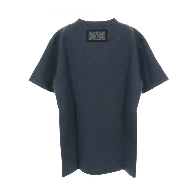 路易威登 Monogram Pocket 洋裝 RW241WW 羊毛尼龍羊絨混紡 海軍藍 二手 XS-1