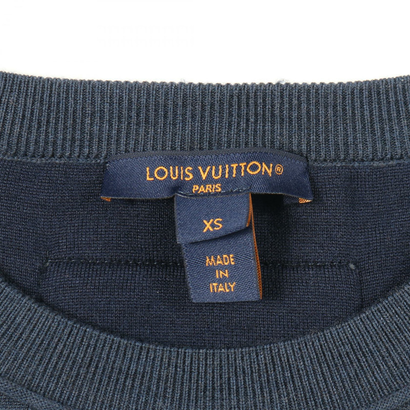 路易威登 Monogram Pocket 洋裝 RW241WW 羊毛尼龍羊絨混紡 海軍藍 二手 XS-2