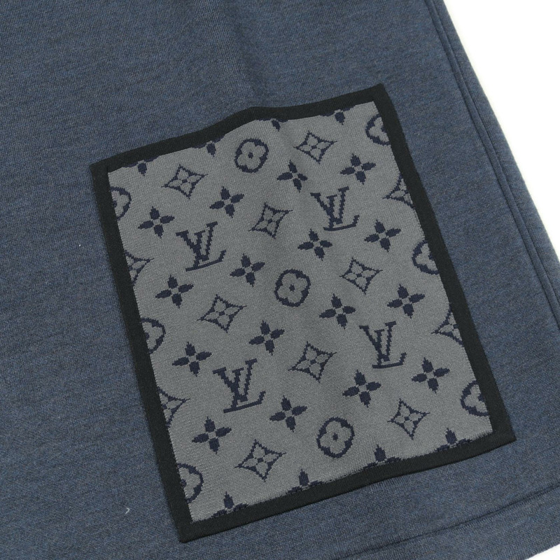 路易威登 Monogram Pocket 洋裝 RW241WW 羊毛尼龍羊絨混紡 海軍藍 二手 XS-6