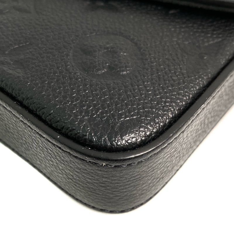 △ Louis Vuitton 路易威登 Brown Coated Canvas Monogram Empreinte Calfskin Felicie Pochette Chain Shoulder Bag M82477 黑色小牛皮經典老花鎖鏈肩背袋 - 267000578-6