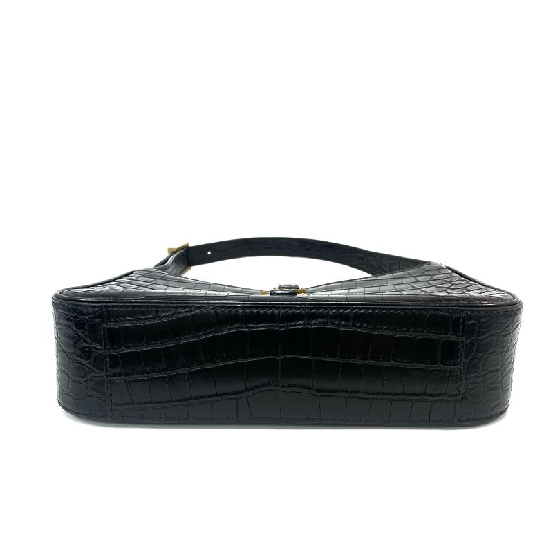△ Saint Laurent 聖羅蘭 Black Crocodile Embossed Calfskin LE 5 A 7 Shoulder Bag 黑色鰐魚壓紋小牛皮肩背袋 - 267000569-5