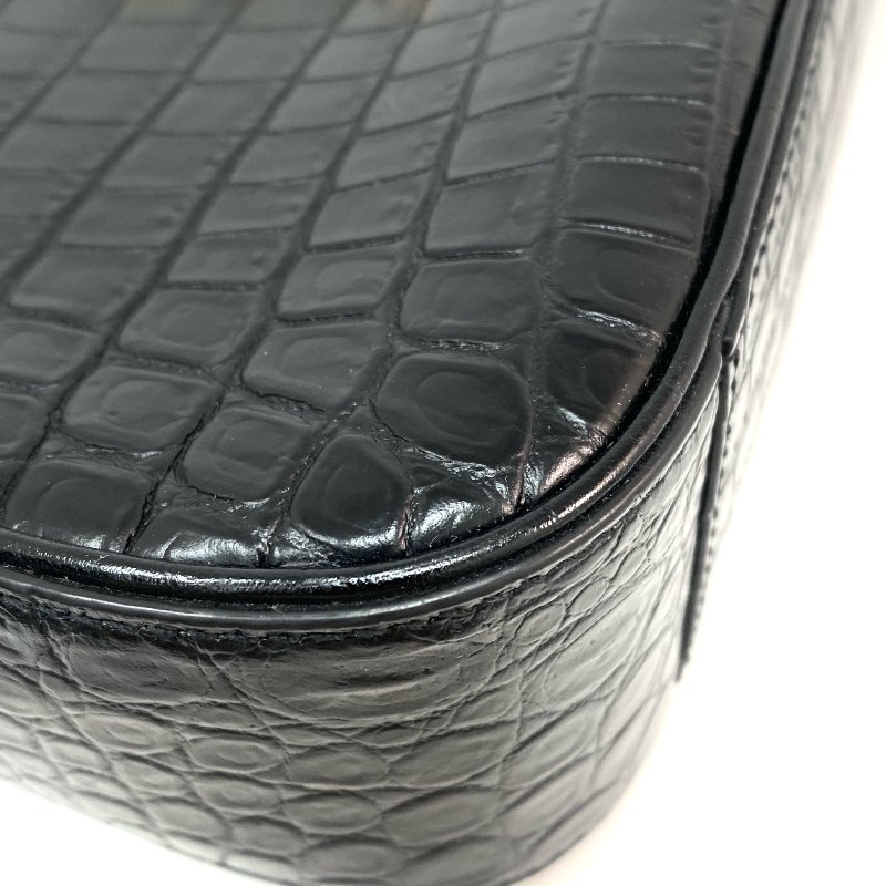 △ Saint Laurent 聖羅蘭 Black Crocodile Embossed Calfskin LE 5 A 7 Shoulder Bag 黑色鰐魚壓紋小牛皮肩背袋 - 267000569-6