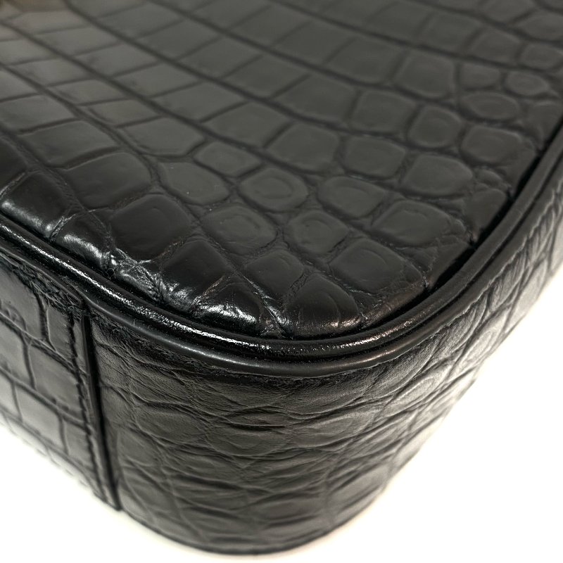 △ Saint Laurent 聖羅蘭 Black Crocodile Embossed Calfskin LE 5 A 7 Shoulder Bag 黑色鰐魚壓紋小牛皮肩背袋 - 267000569-7