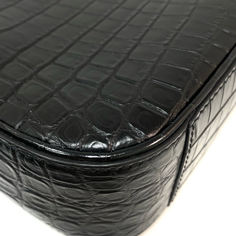 △ Saint Laurent 聖羅蘭 Black Crocodile Embossed Calfskin LE 5 A 7 Shoulder Bag 黑色鰐魚壓紋小牛皮肩背袋 - 267000569-8