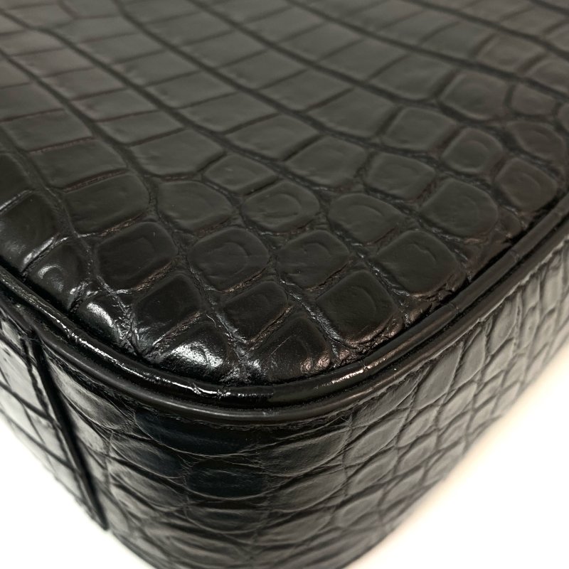△ Saint Laurent 聖羅蘭 Black Crocodile Embossed Calfskin LE 5 A 7 Shoulder Bag 黑色鰐魚壓紋小牛皮肩背袋 - 267000569-9