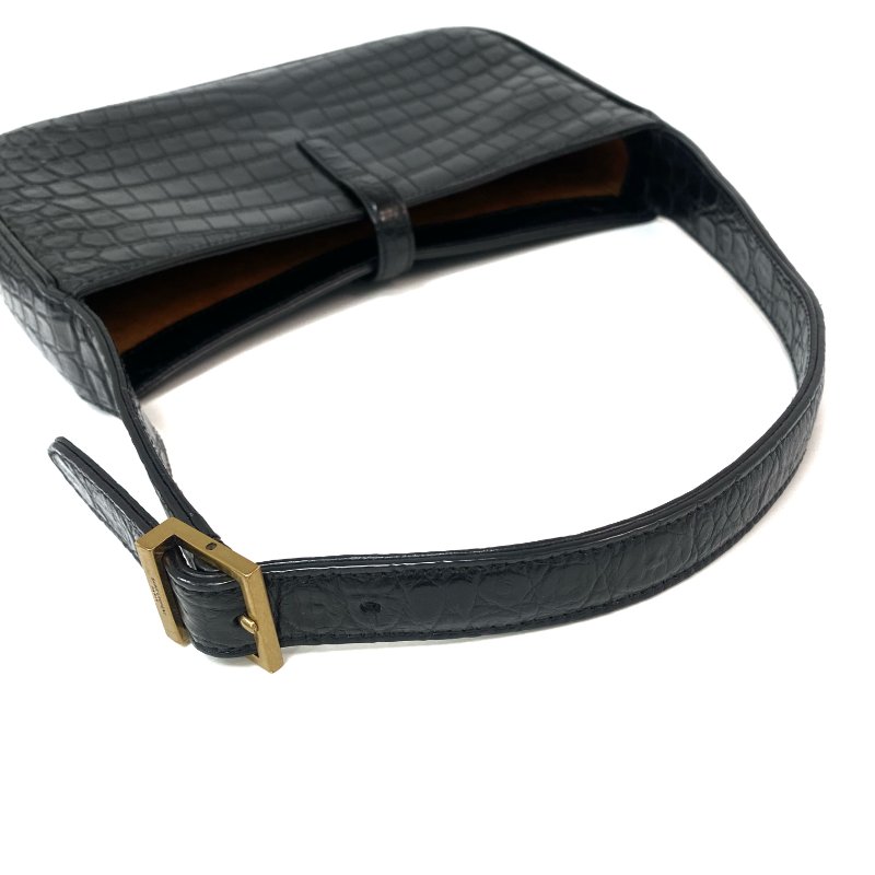 △ Saint Laurent 聖羅蘭 Black Crocodile Embossed Calfskin LE 5 A 7 Shoulder Bag 黑色鰐魚壓紋小牛皮肩背袋 - 267000569-10