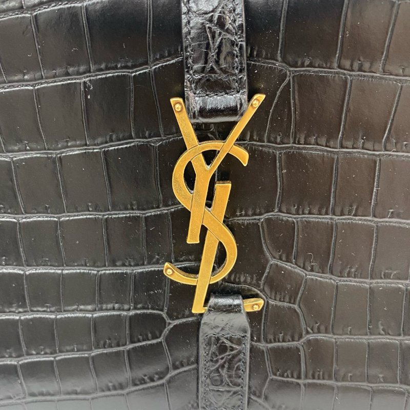 △ Saint Laurent 聖羅蘭 Black Crocodile Embossed Calfskin LE 5 A 7 Shoulder Bag 黑色鰐魚壓紋小牛皮肩背袋 - 267000569-12
