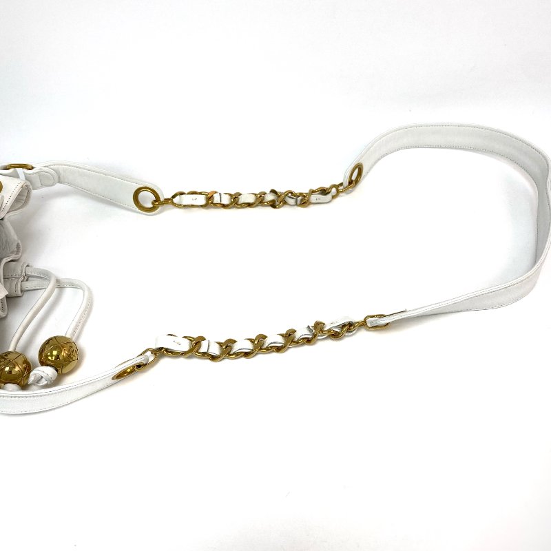 △ Chanel 香奈兒 White Lambskin Gold Tone Metal Small Bucket Bag No.23 白色小羊皮金色金屬水桶袋No.23 - 267000697-11