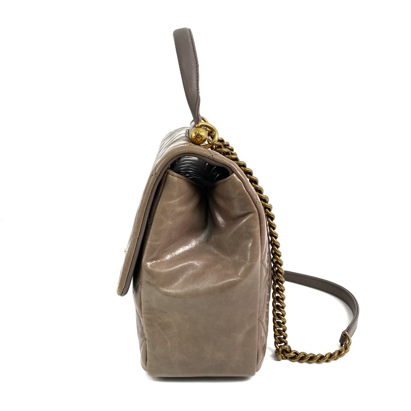 △ Chanel 香奈兒 Beige Calfskin Gold Tone Metal Rome Handle 2 Way Bag No.23 A93424 淺褐色小牛皮金色金屬兩用袋No.23 - 267000814-3