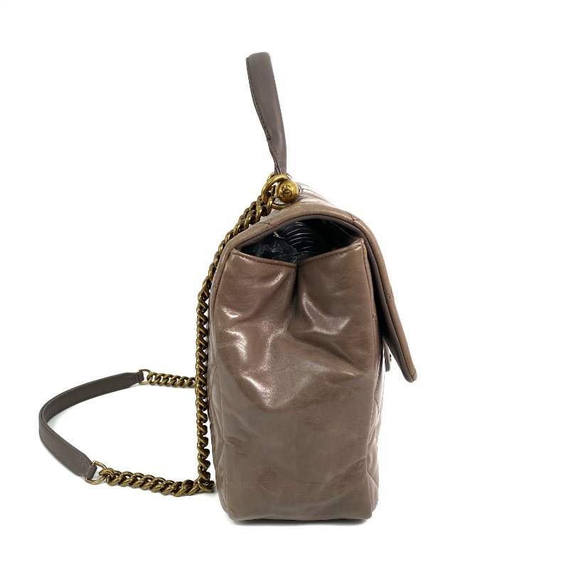 △ Chanel 香奈兒 Beige Calfskin Gold Tone Metal Rome Handle 2 Way Bag No.23 A93424 淺褐色小牛皮金色金屬兩用袋No.23 - 267000814-4