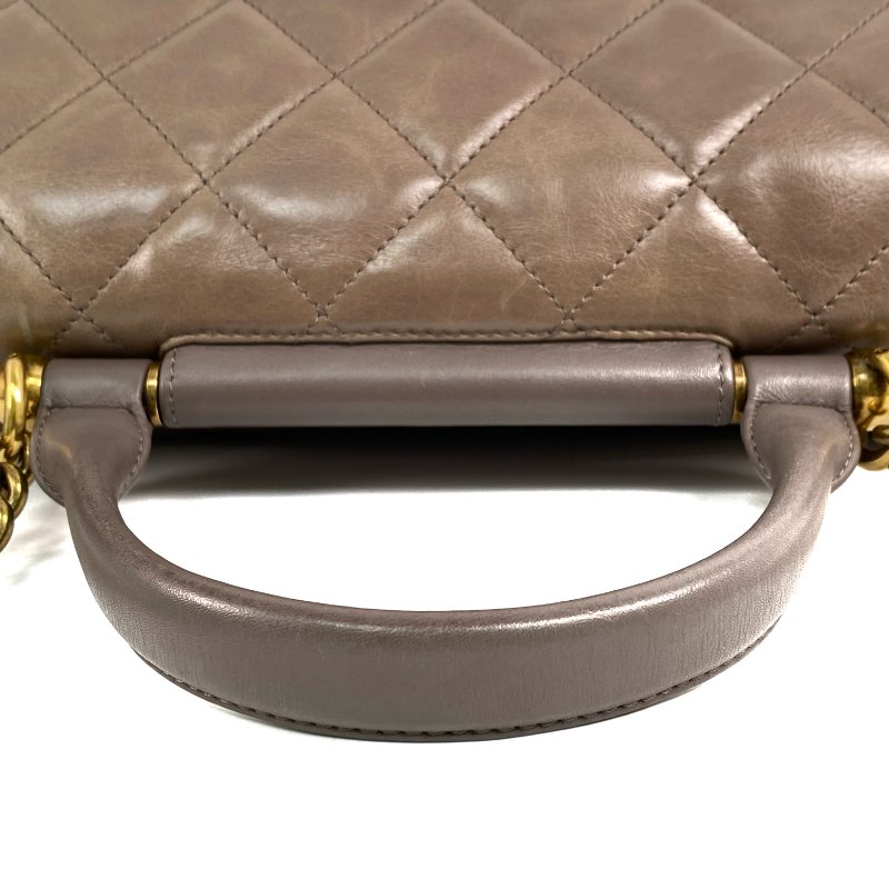 △ Chanel 香奈兒 Beige Calfskin Gold Tone Metal Rome Handle 2 Way Bag No.23 A93424 淺褐色小牛皮金色金屬兩用袋No.23 - 267000814-7