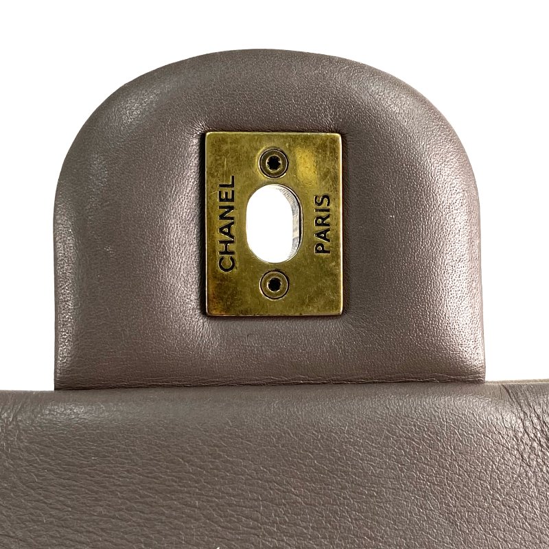 △ Chanel 香奈兒 Beige Calfskin Gold Tone Metal Rome Handle 2 Way Bag No.23 A93424 淺褐色小牛皮金色金屬兩用袋No.23 - 267000814-17