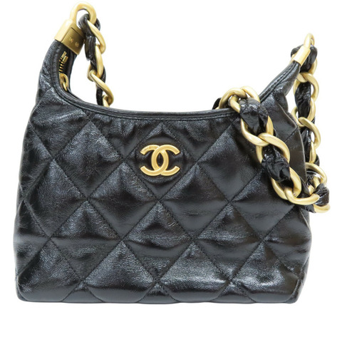 黑色 亮面牛皮 Hobo 肩背包【CHANEL 香奈兒】 AS4922