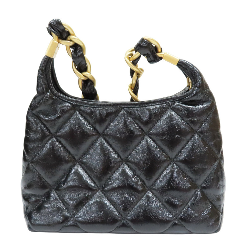 黑色 亮面牛皮 Hobo 肩背包【CHANEL 香奈兒】 AS4922-2