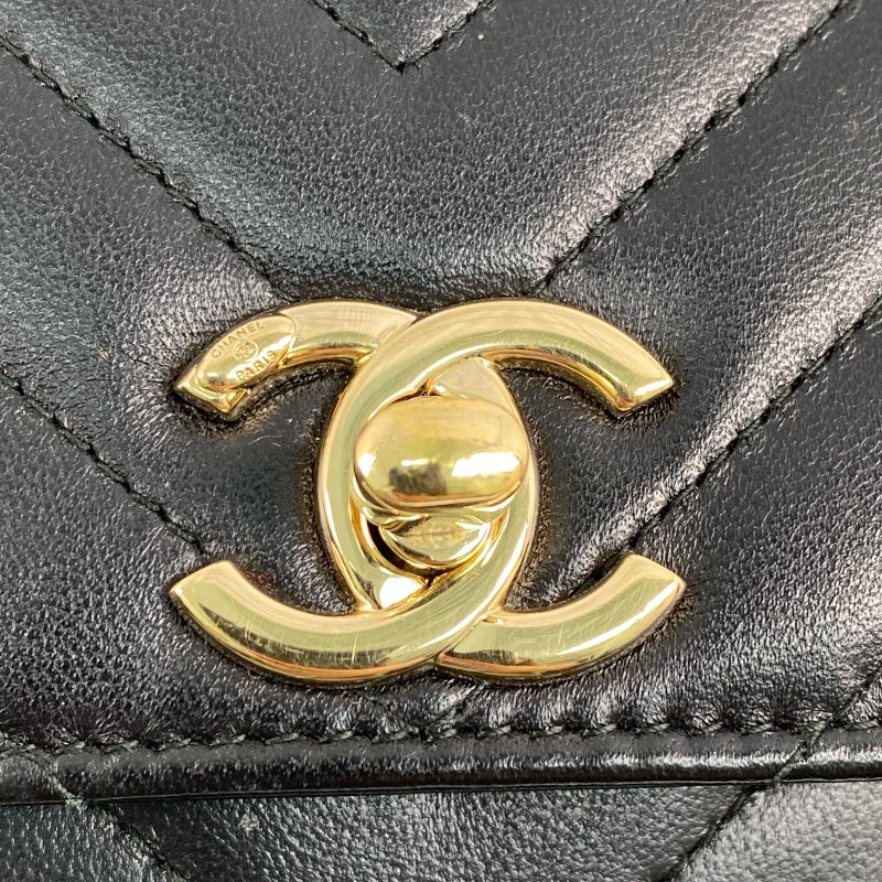 △ Chanel 香奈兒 19CM Black Lambskin Gold Tone Metal V-Stitch Trendy CC Wallet On Chain No.25 A80982 黑色小羊皮金色金屬鎖鏈銀包No.25 - 267000499-11