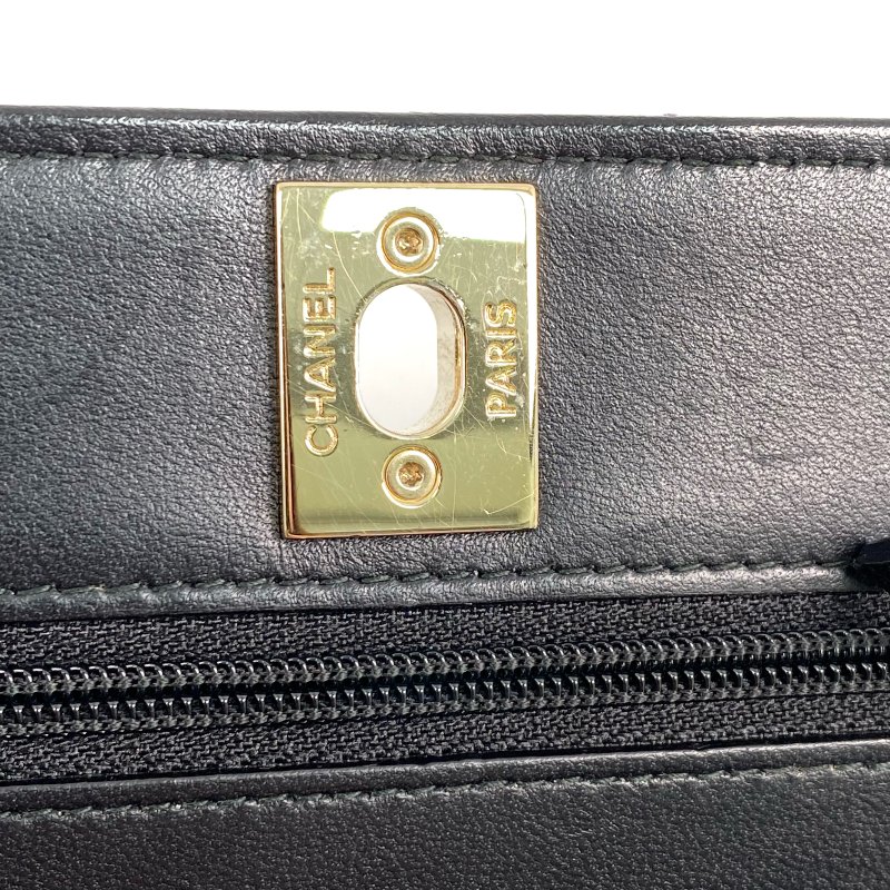 △ Chanel 香奈兒 19CM Black Lambskin Gold Tone Metal V-Stitch Trendy CC Wallet On Chain No.25 A80982 黑色小羊皮金色金屬鎖鏈銀包No.25 - 267000499-13