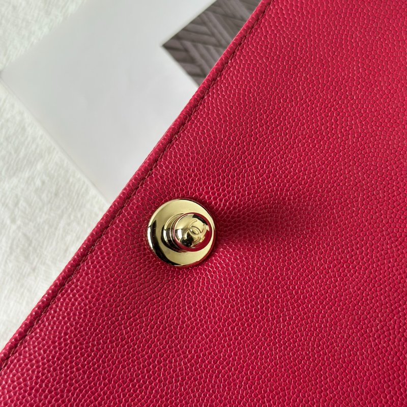 CHANEL Boy20 粒面牛皮口蓋包 - 桃紅金23開-8