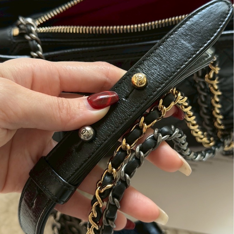 香奈兒黑金流浪包小號-21