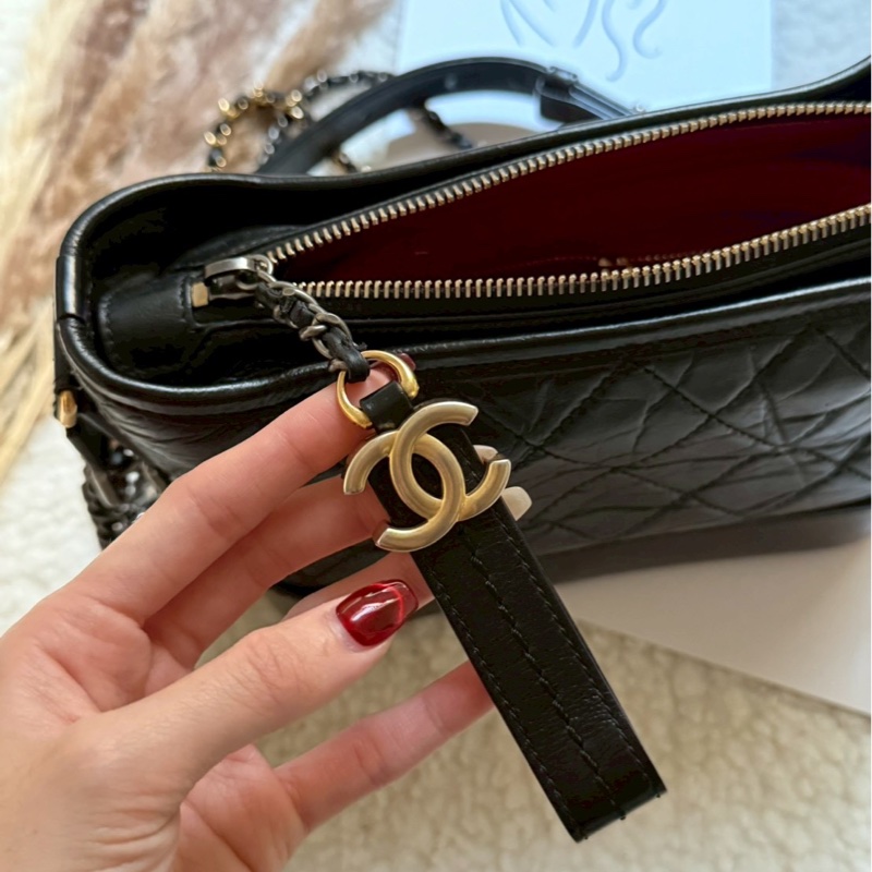香奈兒黑金流浪包小號-23