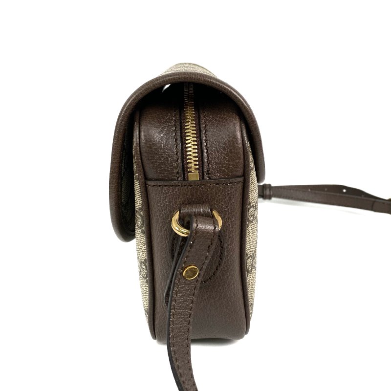 △ Gucci 古馳 Brown Coated Canvas Ophidia GG Supreme Crossbody Bag 722117 啡色塗層帆布GG花紋斜背袋 - 267000359-2