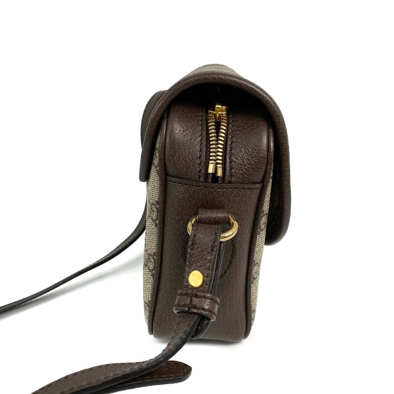△ Gucci 古馳 Brown Coated Canvas Ophidia GG Supreme Crossbody Bag 722117 啡色塗層帆布GG花紋斜背袋 - 267000359-3