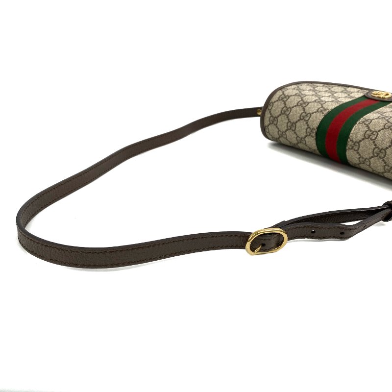 △ Gucci 古馳 Brown Coated Canvas Ophidia GG Supreme Crossbody Bag 722117 啡色塗層帆布GG花紋斜背袋 - 267000359-6