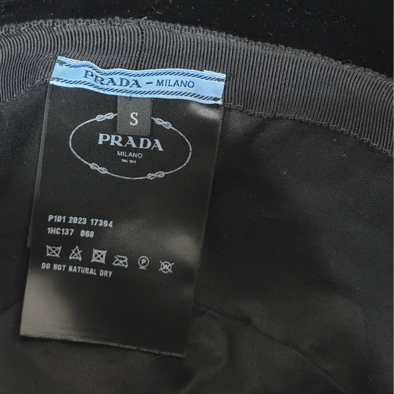 Prada 黑色絲絨漁夫帽-6