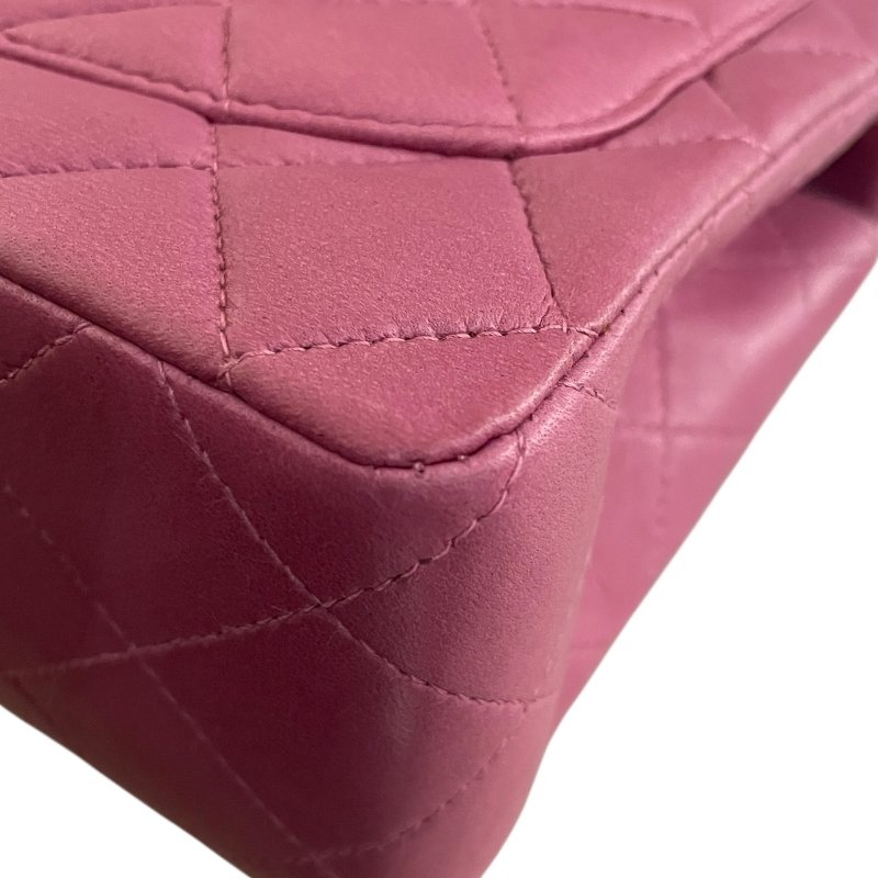 CHANEL 香奈兒 MATELASSE CF 17cm 方胖子 羊皮 粉紅色 金釦-8
