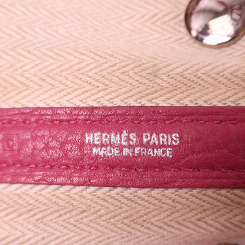 HERMES Negonda皮革Garden Party TPM銀扣手挽袋Tosco-5